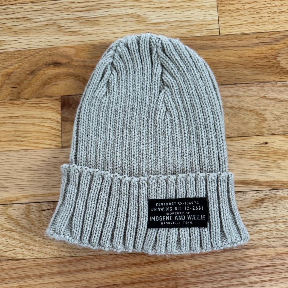Imogene & Willie Oatmeal Ribbed Knit Watch Cap Beanie Hat